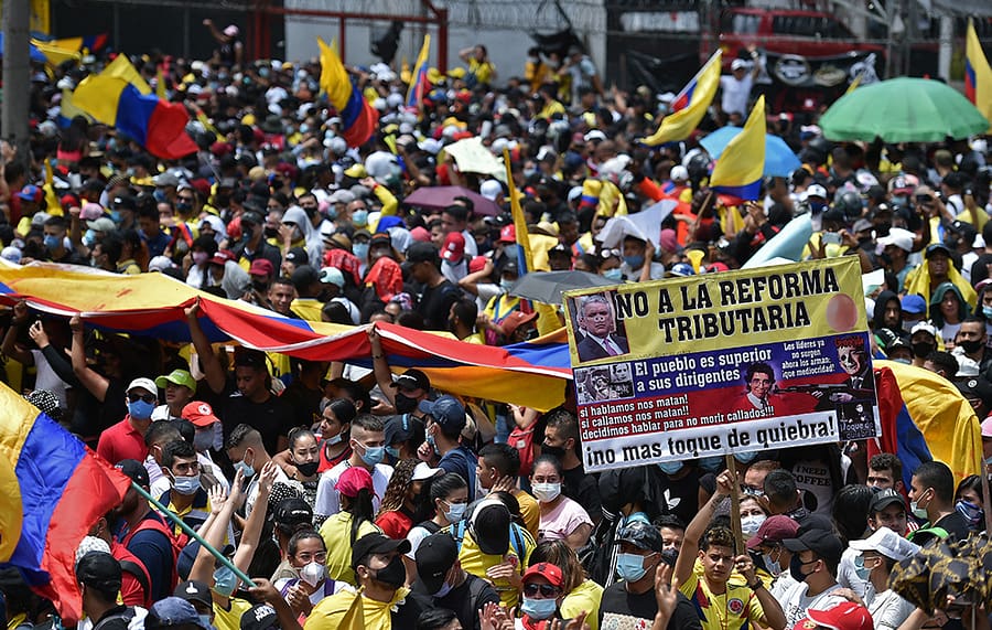 The protests against the new tax reform in Colombia